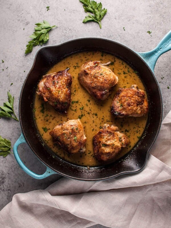 My crispy honey Dijon chicken is a grown-up twist on honey mustard, and it's absolutely delicious. Dijon mustard, white wine, and butter make it taste extra luxe.