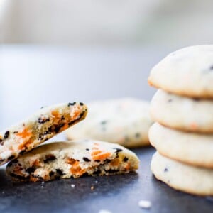 These vegan Halloween cookies are easy, to make, don't need to chill, and are a cute dairy-free Halloween treat.