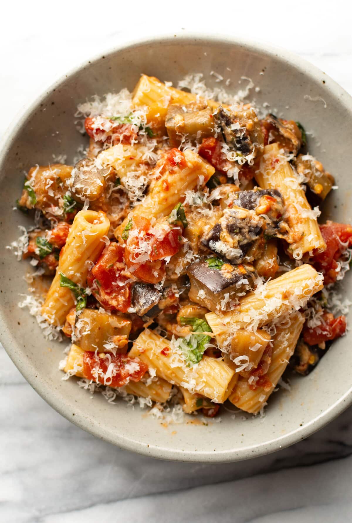 a bowl of pasta alla norma
