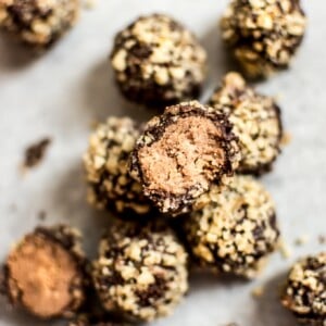These easy rum truffles are vegan, gluten-free, and make a fun little no-bake treat that's perfect for the holidays.
