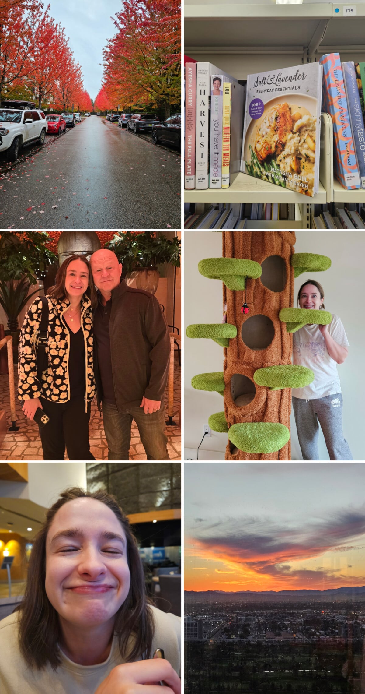 a collage with natasha bull and family and friends